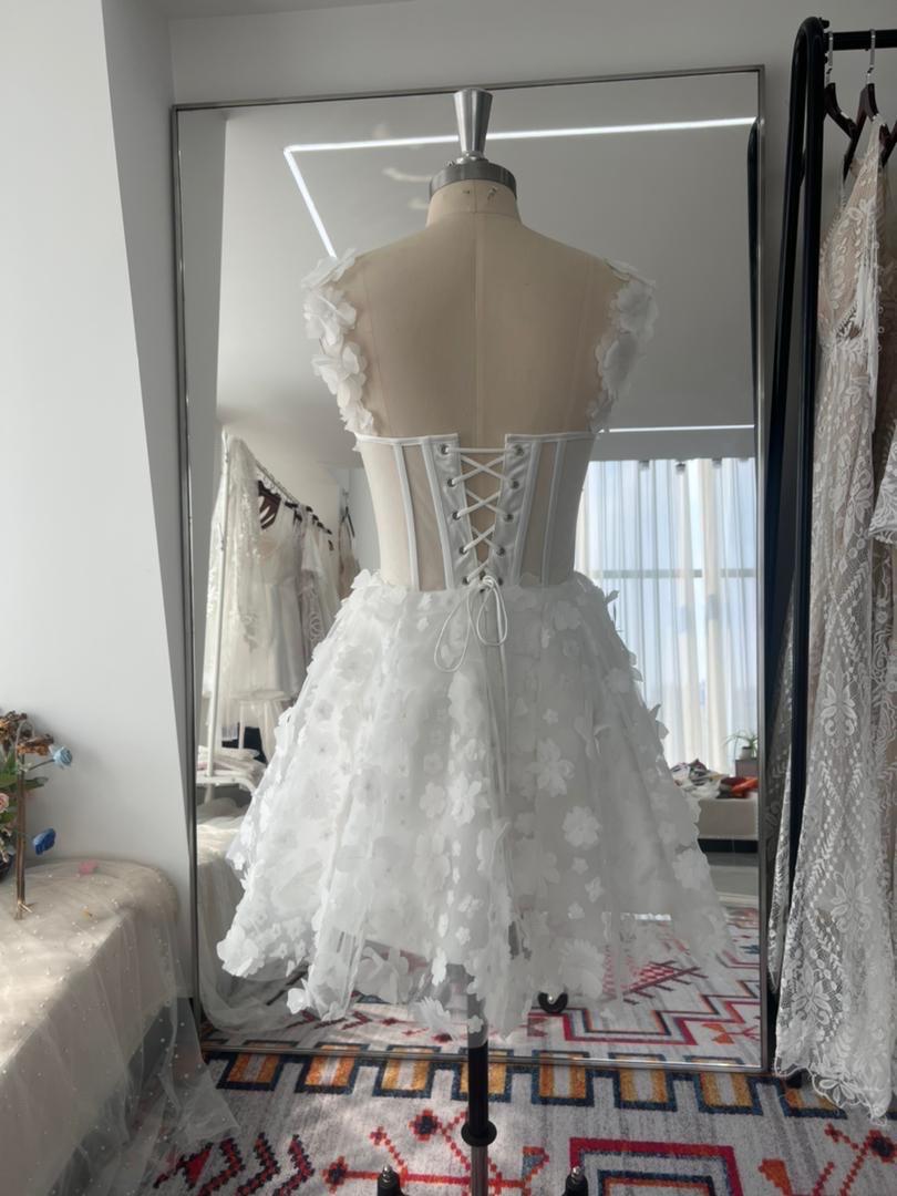 Poppy, short flower wedding dress