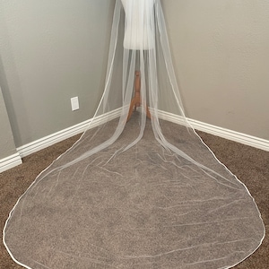 In stock! Quick ship! Satin edge cathedral veil