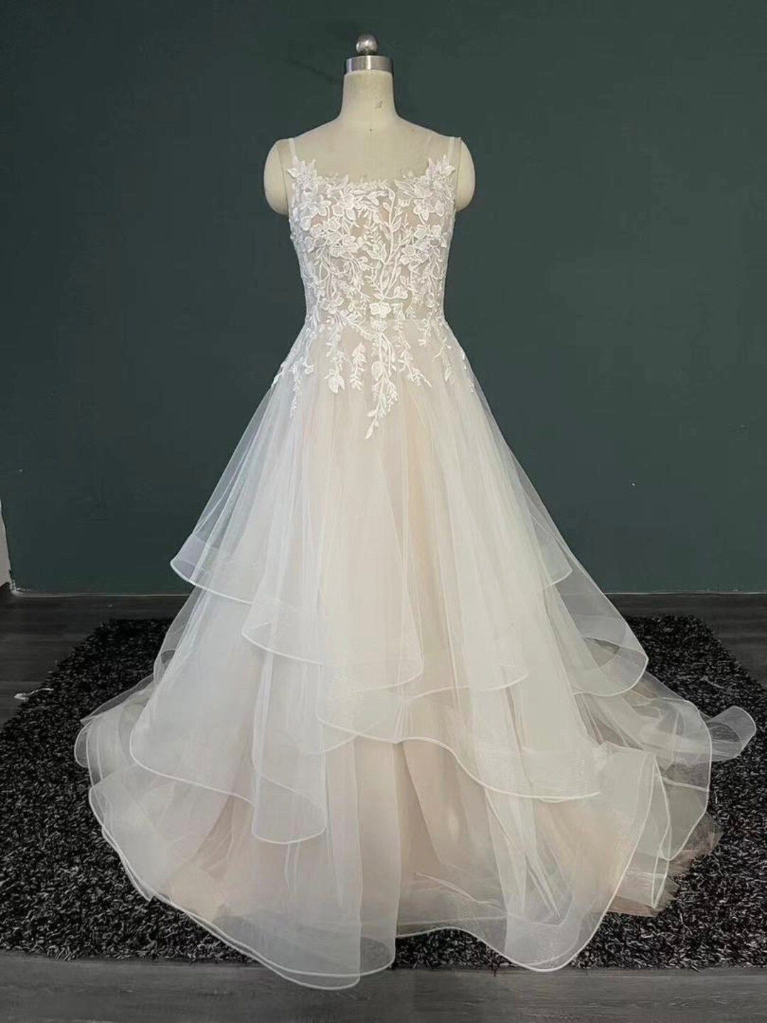 LACE A-LINE TULLE GOWN
