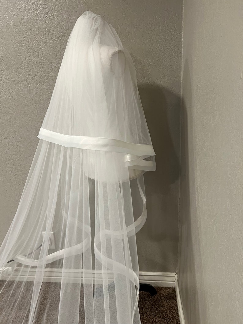 Mikado and organza edge veil zdjęcie 4