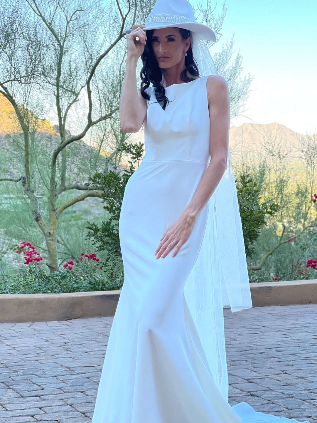 Crepe sequins gown