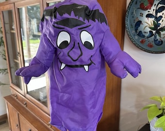 VTG 90's Halloween Hanging Silly Purple Spring Frankenstein Monster Lantern
