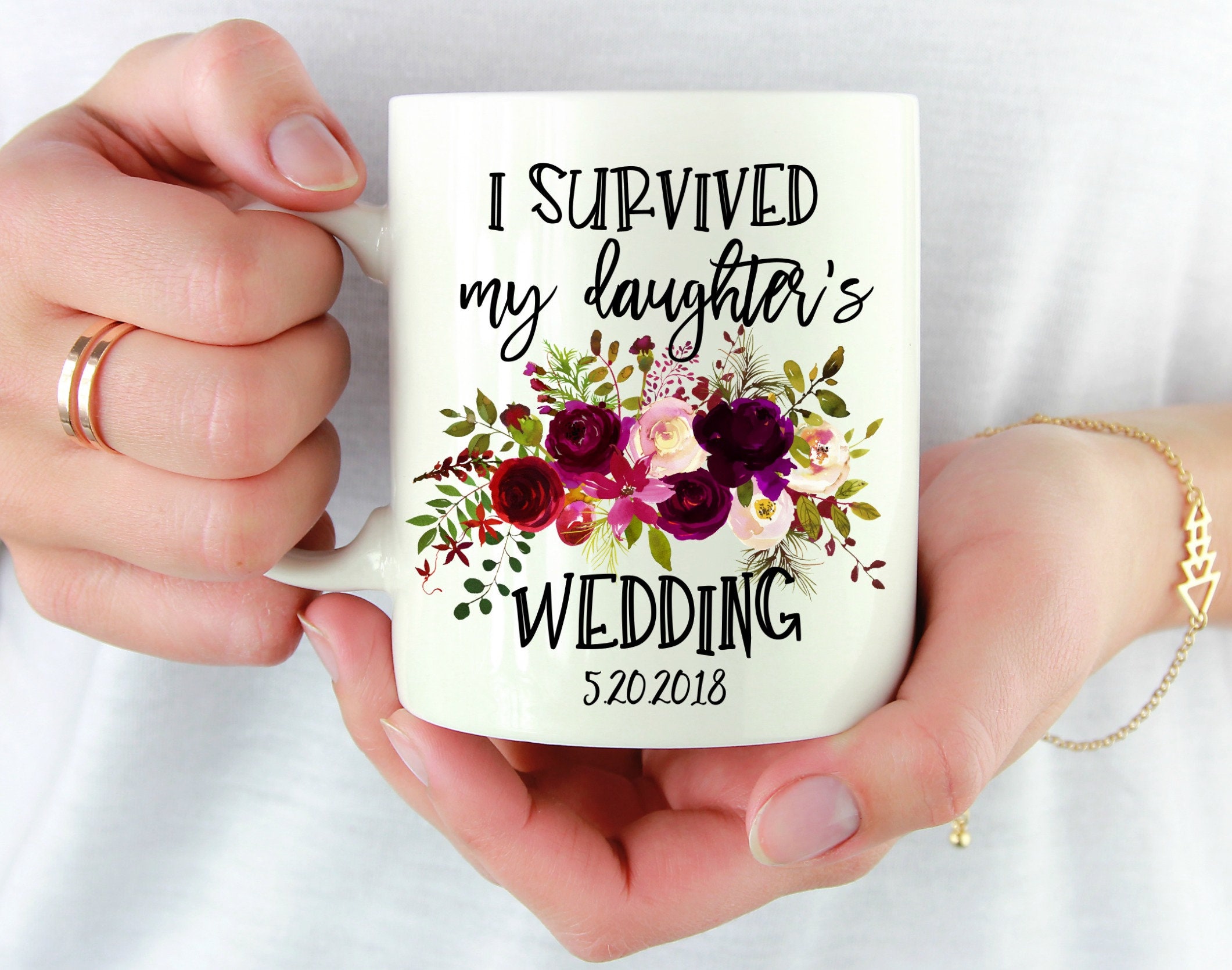I Survived My Daughters Wedding Coffee Mug, Mother Of The Bride Gift …