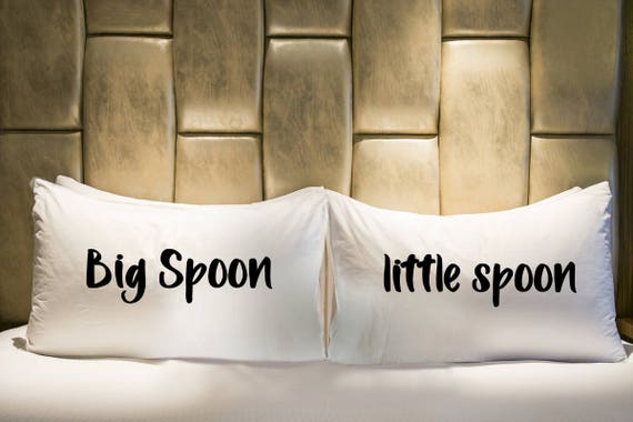 Couples Pillowcases Big Spoon Little Spoon His Hers Pillowcases Couples Gift Ideas Funny Pillow Case Newlyweds Wedding Gift