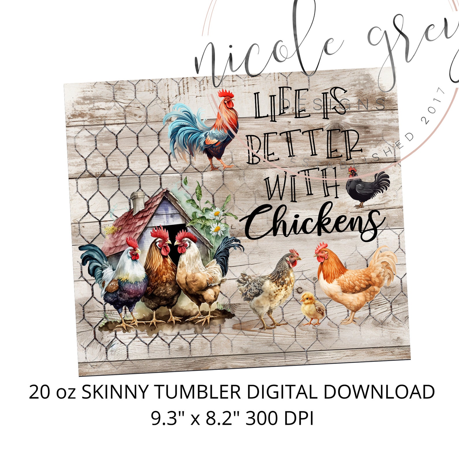 Funny Chicken Tumbler Wrap PNG 20 Oz Skinny Tumbler Sublimation Design ...