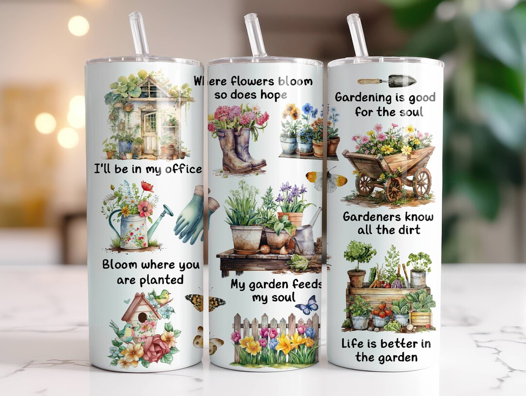 Gardening Tumbler Wrap PNG, Sublimation Instant Digital Download Only ...