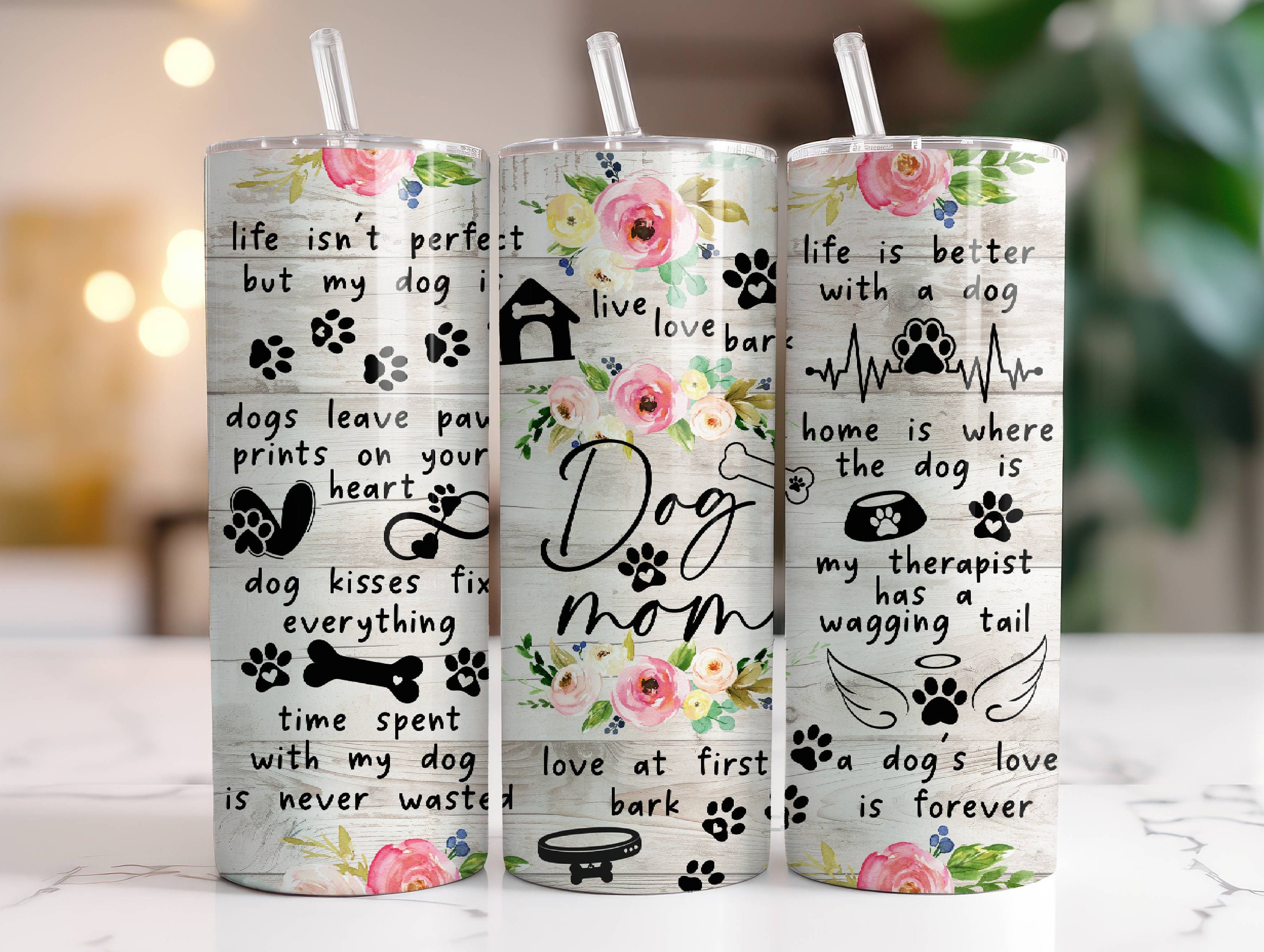 Dog Mom Tumbler Wrap PNG, 20 Oz Skinny Tumbler Sublimation Design ...