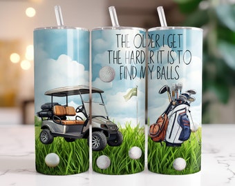 Funny Golf Tumbler Wrap 20 oz Skinny Tumbler Sublimation Design Digital Download PNG Instant Digital Only, Mens Father Day Golfing Tumbler
