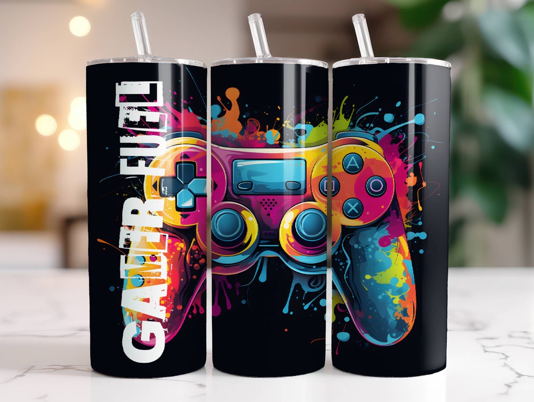Gamer Tumbler Wrap PNG, 20 Oz Skinny Tumbler Sublimation Design Digital ...