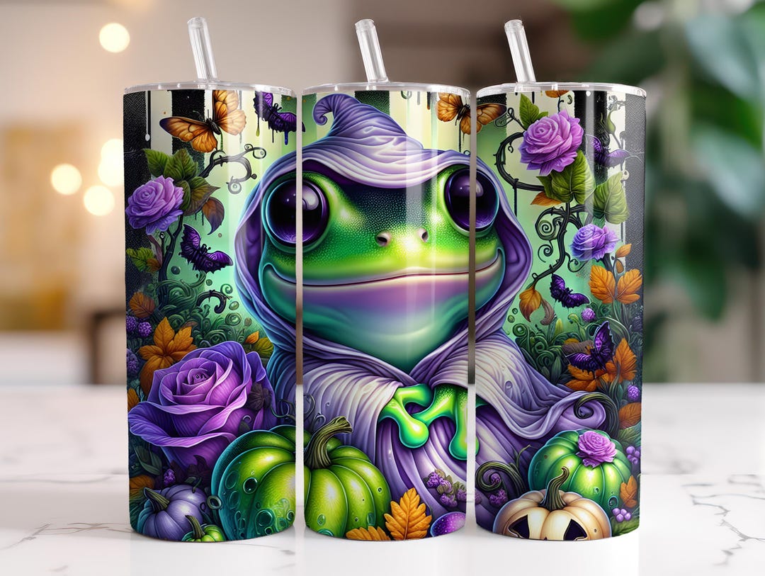 Halloween Frog Tumbler Wrap 20 Oz Skinny Tumbler Halloween Sublimation ...