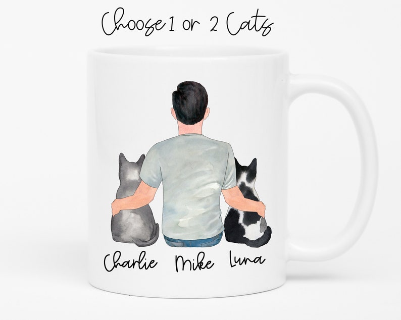 Personalized Cat Dad Mug Cat Lover Gift Best Cat Dad Ever image 1