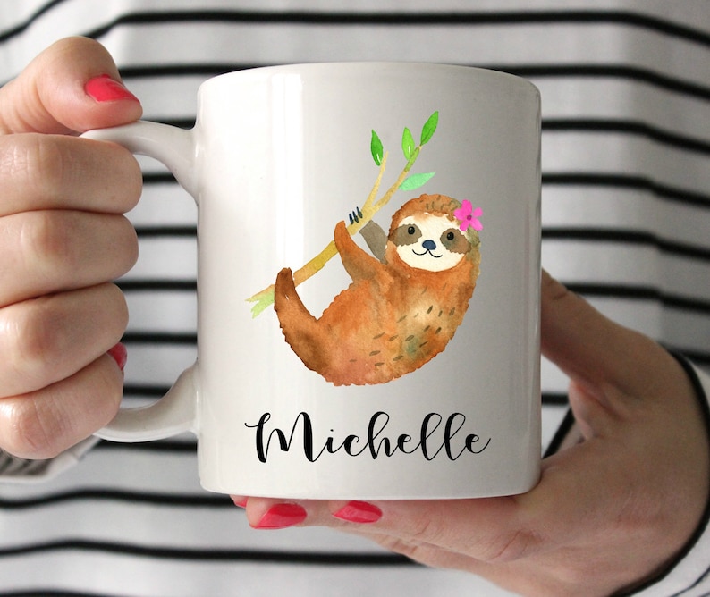Personalized Sloth Mug Sloth Gift Best Friend Gift Etsy