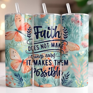 Christian Tumbler Wrap PNG 20oz Skinny Tumbler Sublimation Design Instant Digital Download Only, Religious Tumbler Wrap, Inspirational Faith