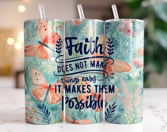 Christian Tumbler Wrap PNG 20oz Skinny Tumbler Sublimation Design Instant Digital Download Only, Religious Tumbler Wrap, Inspirational Faith