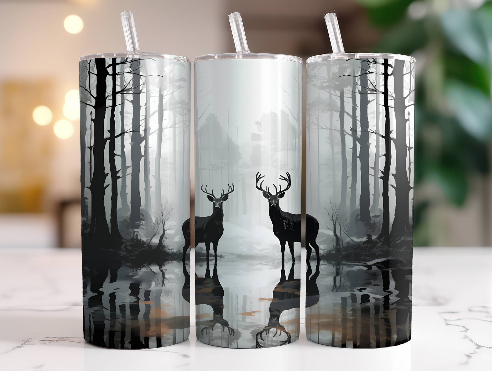 Deer Tumbler Wrap PNG 20 Oz Skinny Tumbler Sublimation Design Digital ...