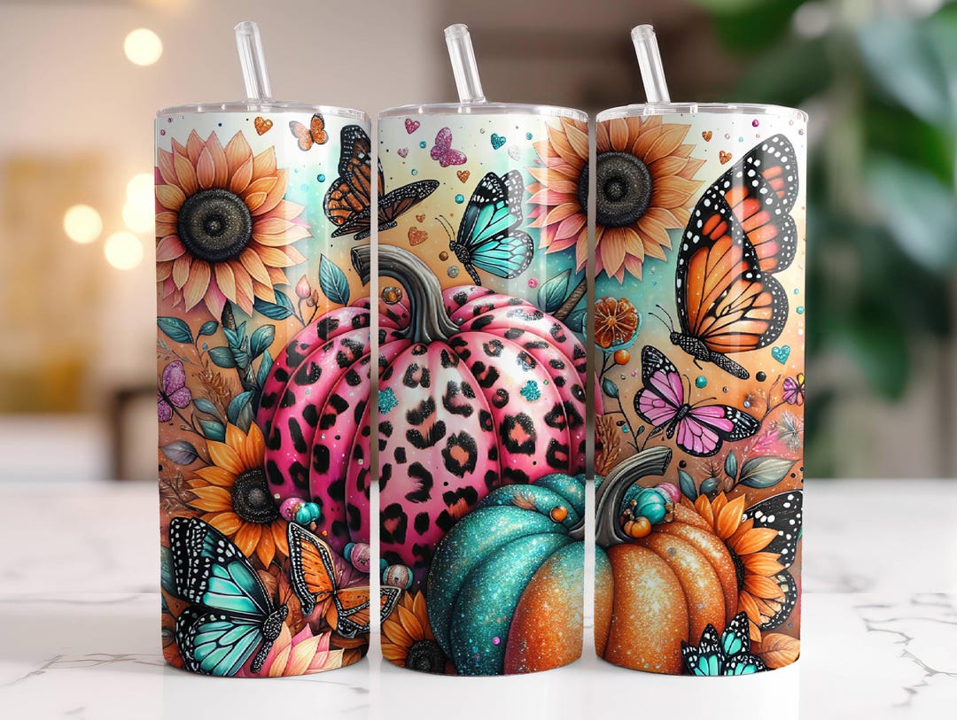 Fall Tumbler Wrap PNG 20 Oz Skinny Tumbler Sublimation Design Instant ...