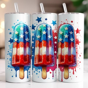 4th Of July Tumbler Wrap 20 oz Skinny Tumbler Sublimation Design Digital Download PNG Instant Digital Only, Patriotic Summer Tumbler Wrap