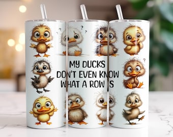 Duck Tumbler Wrap 20 oz Skinny Tumbler Sublimation Design Instant Digital Download Only, Funny Animal Tumbler Wraps, Ducks In A Row PNG