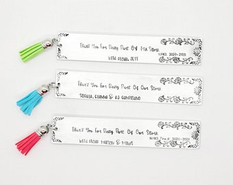 Custom Bookmark choose your quote, Personalized Bookmark, Teacher Gift, Book lover Gift, Personalized gift, teacher appreciation bookworm