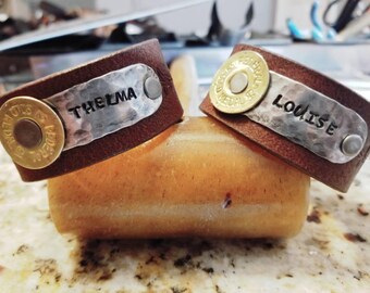 Leather Cuff Bracelets / Thelma and Louise