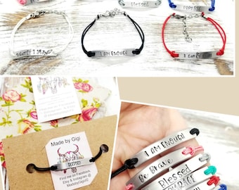 Custom bar bracelet - Word Bracelet -  Mantra bracelet - ankle bracelet - cord bracelet - custom word bracelet gift for her, anklet
