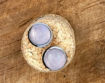 Rose Quartz Stud Earrings: Hypoallergenic Surgical Steel, Minimalist Gemstone