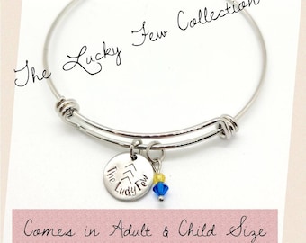 The lucky few  silver adjustable bangle charm bracelet for women, Down syndrome awareness bracelet jewelry, don’t limit me, gift for new mom