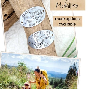 Wooden hiking stick medallion for hiking sticks, hiking staff, walking stick, camping hiking travel gift, hardware to attach not included