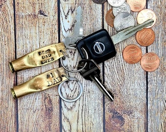 Custom Dad keychain, bullet keychain fathers day gift, keychain for him, gift for hunters, groomsmen,  for best men, #1 Dad, man keychain