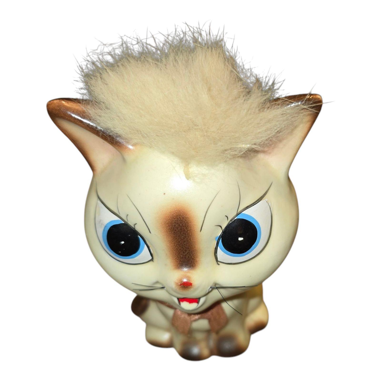 Vtg Parma by AAI Big Eyed Ceramic MCM Kitten Cat Figurine Made in