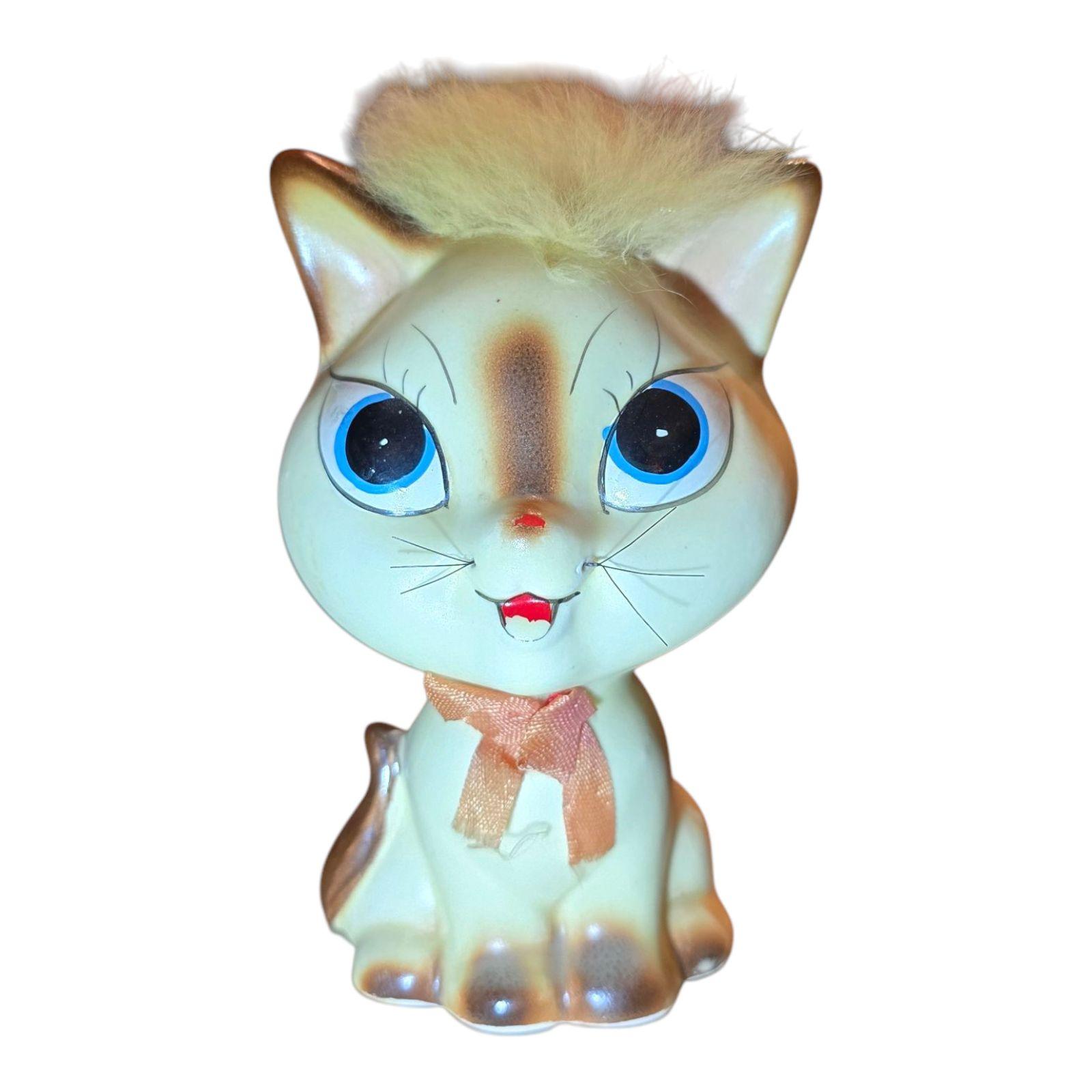 □Mother＆Chaild◇Ｉ.P.Ｉrminger◇２３cm◇ Vtg Parma by AAI Big Eyed Ceramic MCM Kitten Cat Figurine Made in