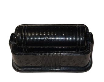 VTG Black Glass Amethyst Stamp Moistening Roller Authentic Rolodex Zephyr Read