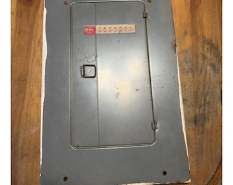 Vtg Federal Pacific 16” X 11” 20 Slot House/Breaker Box Ring & Labels Original Panel