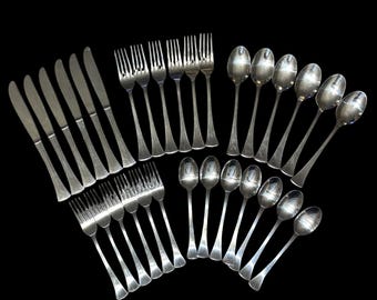 VTG Farberware China Silverware Set Of 31 Hard To Find Minuet Peacock Style