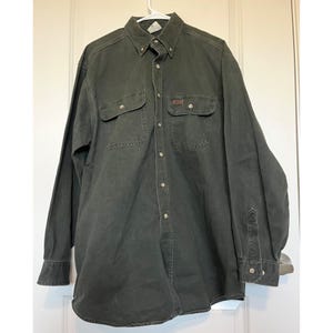 Camisa vintage Carhartt para hombre, 100% algodón, para trabajo, estilo chaquetón, fabricada en EE. UU.