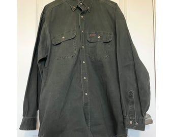 Vintage Carhartt Mens Button-Up Shirt 100% Cotton Workwear Chore Shacket USA