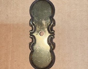 Vtg America Antique Brass Knob Back Plate 741-1 RD 1977 New NOS MCM Retro