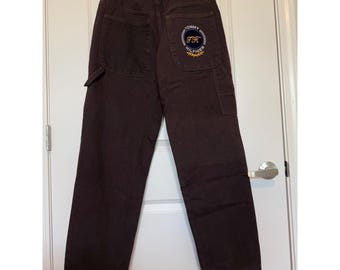Jeans vintage Tommy Hilfiger marroni a gamba dritta, taglia uomo 32 x 31, modello Carpenter Skater
