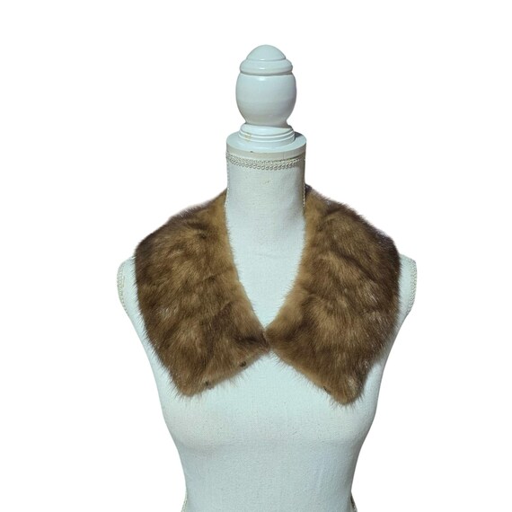 Vintage Brown Mink Fur Collar Wrap W/ Satin Lining Stole  display picture 3
