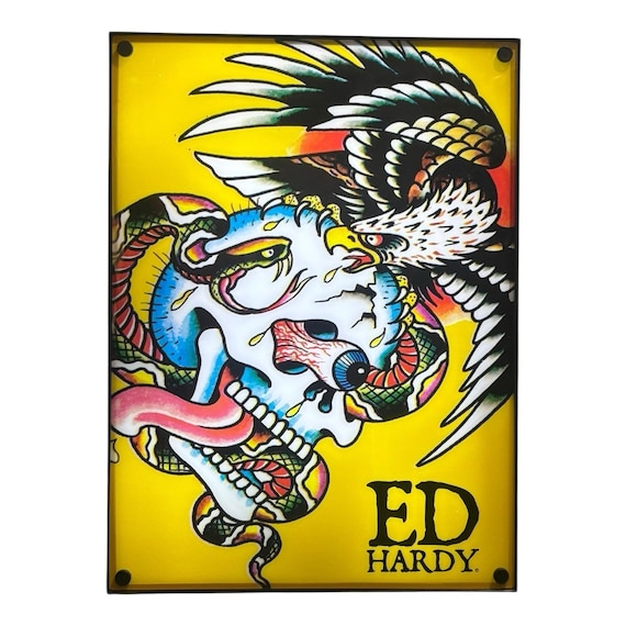 Ed Hardy by Christian Audigier Yellow Light up Fluorescent Light