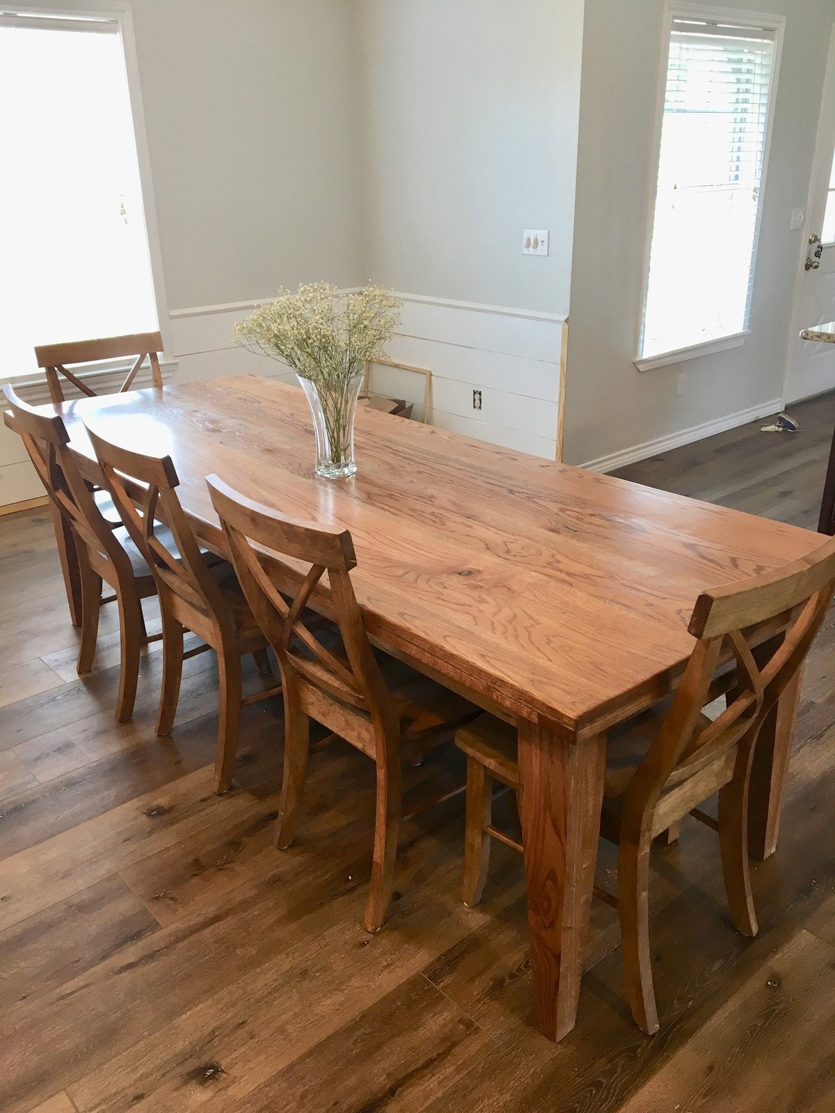Reclaimed Oak Farmhouse Table Table Dining Table Trestle | Etsy