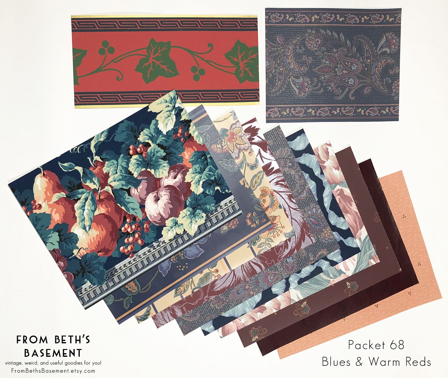 Designer Wallpaper Sample Pack Wallpaper Sheets for Scrapbooking and