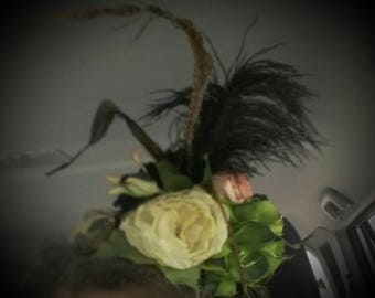 NEW! Feathered Floral Fascinator