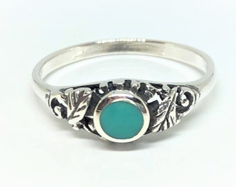Sterling Silver Blue Imitation Turquoise Ring
