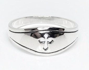 Sterling silver Antiqued Celtic Mens Cross Ring