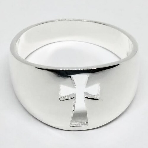 Mens Sterling Silver Celtic Cross Ring Etsy