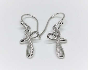 Sterling Silver Unique Dangle Cross Earrings