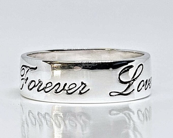 Sterling Silver Forever Love Engraved Ring