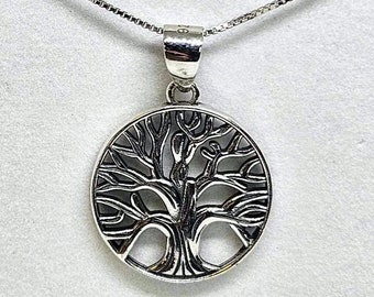 Women's Sterling Silver Tree Of Life Pendant And Chain