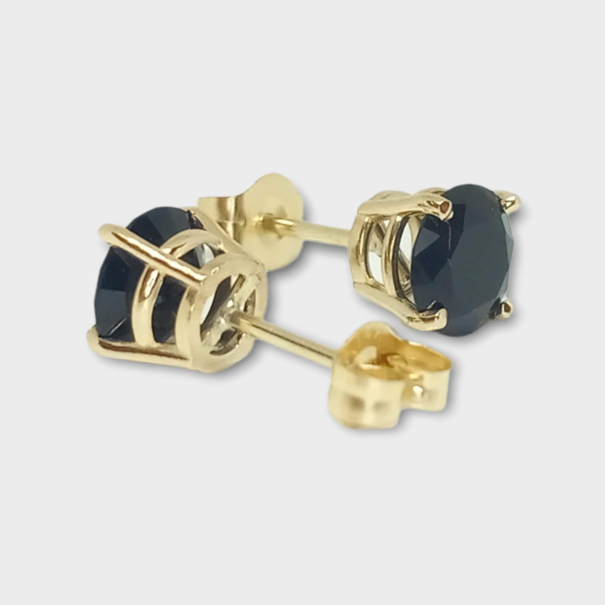 18K Gold Triplet Hoop Earrings with Black Diamonds .58 carats & White  Diamonds .55 carats - Large – CADAR